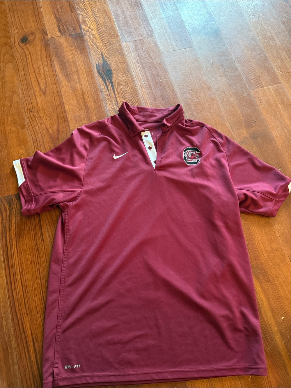 Nike Maroon Dri-FIT Menโs Polo with USC gamecocks